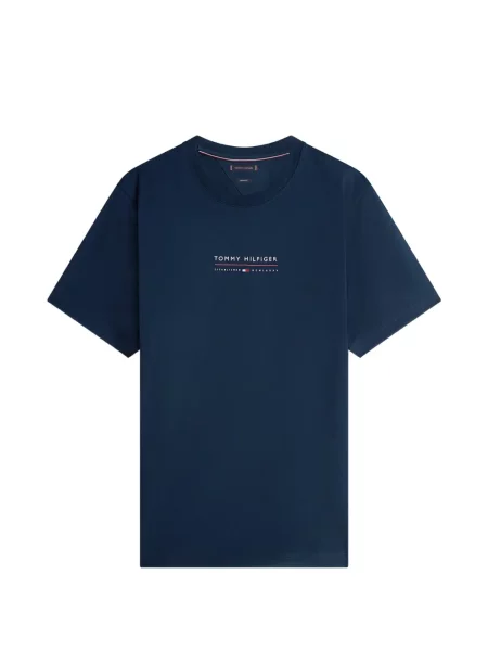 Tricou Tommy Hilfiger cu autograf albastru