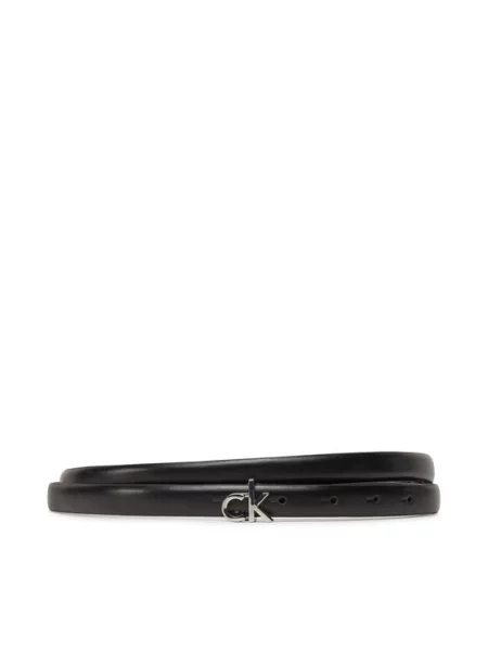 Calvin Klein Pasek Ck Buckle Skinny Belt czarny