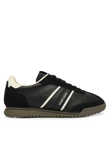 Tommy Jeans Sneakersy Tjw Low Profile Runner Lthr Mix čierna