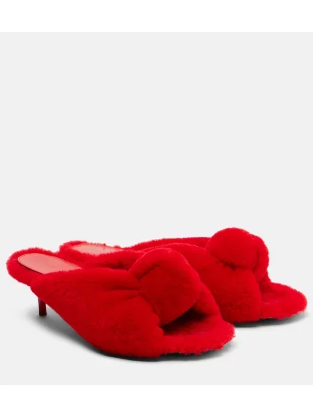 Papuci tip mules Bottega Veneta roșu