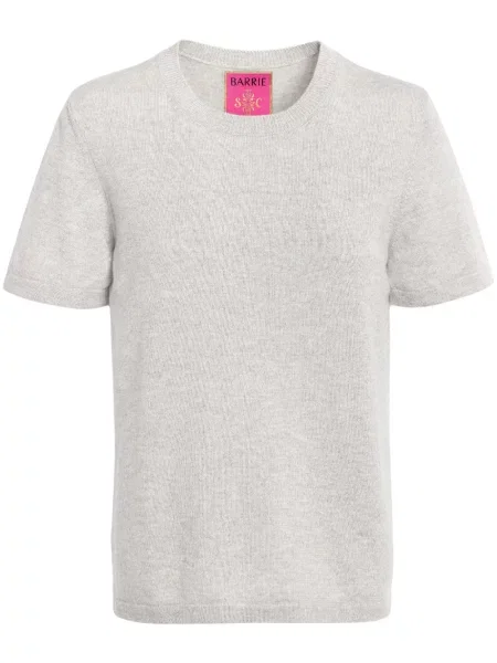 Tricou Barrie tricotate cu decolteu rotund gri