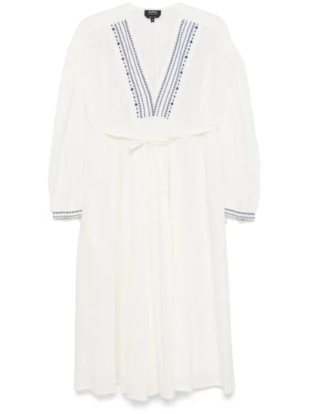 Rochie midi A.p.c. până la genunchi de costum alb