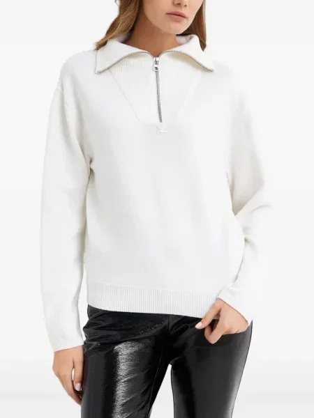 Pulover Courreges cu broderie alb