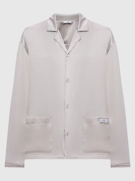 Блуза із шовком в піжамному стилі Maison Margiela Mm6 сіра