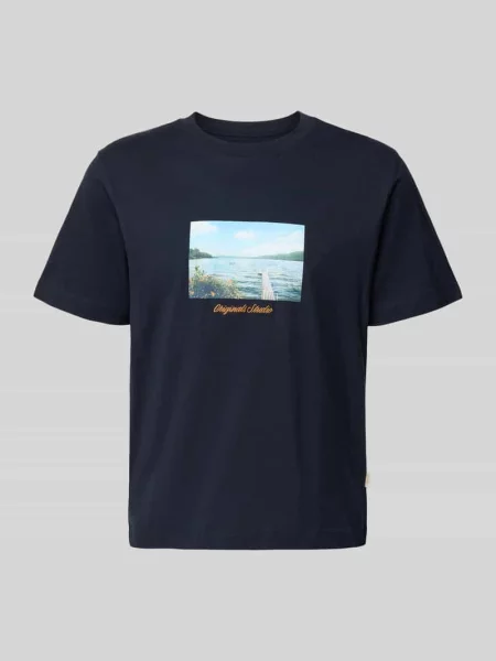 T-shirt z okrągłym dekoltem model ‘JORNORREBRO’ Jack & Jones granatowa