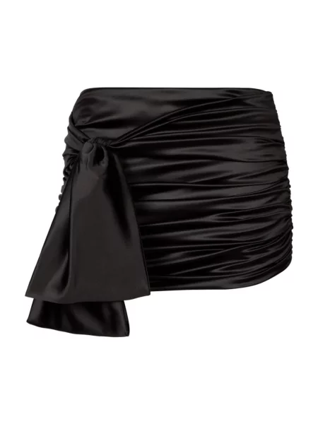Satynowa spódnica Dolce And Gabbana z kokardką czarna
