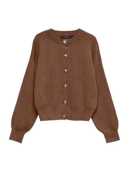 VERO MODA Geacă tricotată VMNoella ciocolatiu