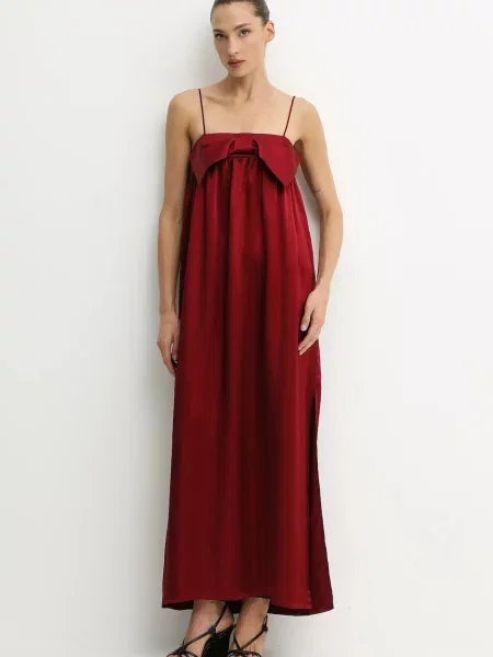 Сукня Undress Code maxi розкльошена бордовий