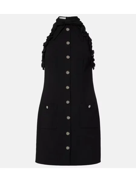 Rochie Alessandra Rich cu funde de lână negru