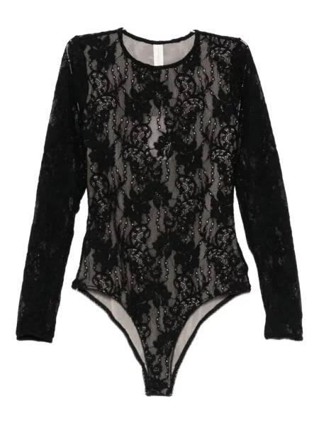 Body Zimmermann cu model floral din dantelă negru