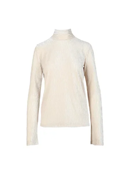 Dzianinowy sweter z golfem Forte Forte do golfa biały