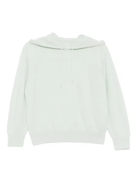 Кашмирен плюшено мече суичър с качулка Teddy Cashmere бродиран зелено