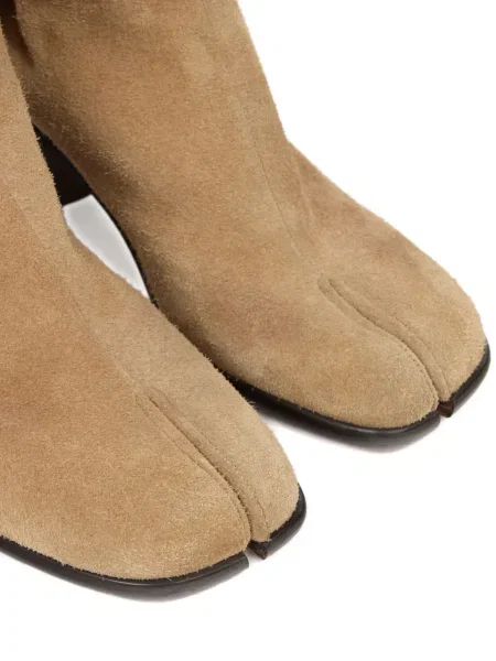 Cizme scurte Maison Margiela din piele de căprioară maro