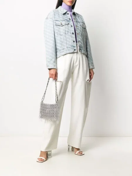 Raštuotas džinsinė striukė Alexander Wang mėlyna