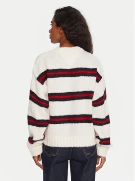 Tommy Jeans Pulover Badge Écru