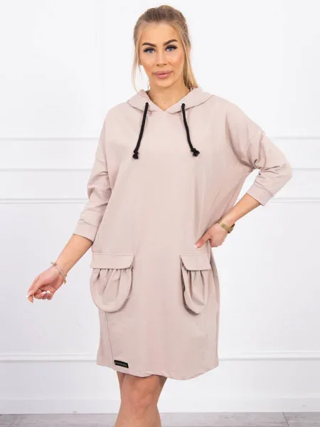 Rochie Kesi cu glugă de costum bej