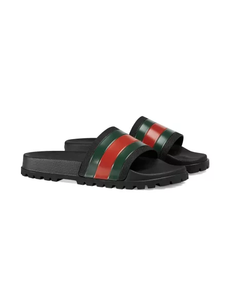 Sandały Gucci w paski czarne
