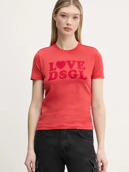 Tričko Desigual LOVE DSGL červená