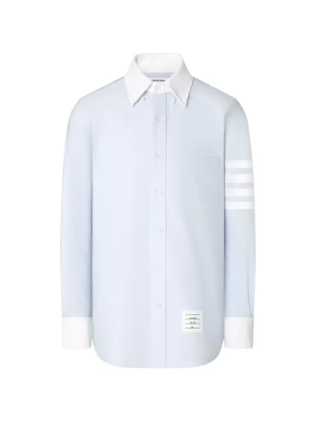 Cămașă Thom Browne din țesătură twill albastru