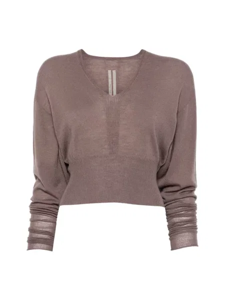 Krótki sweter Rick Owens wełniany fioletowy
