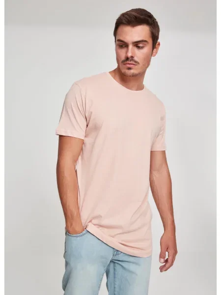 Тениска Urban Classics Shaped Long Tee Pink S синьо