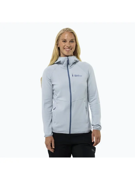 Olcsóbban. Női melegítőfelső Jack Wolfskin Kolbenberg Hooded Fz soft blue. Méret: L kék