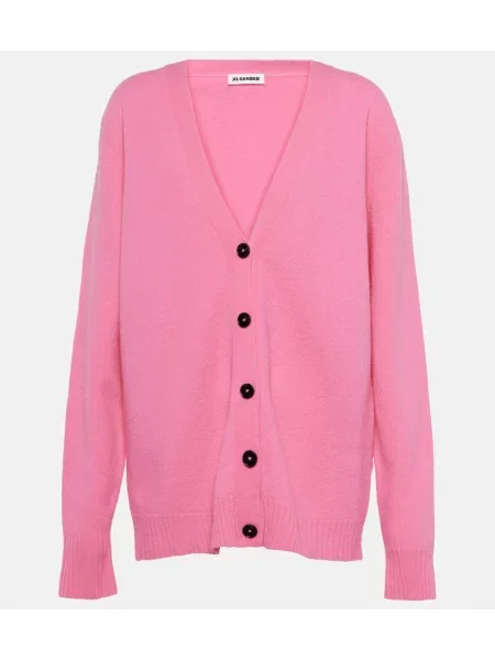 Cardigan Jil Sander de lână roz