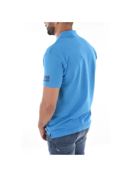 Koszulka polo Just Cavalli z logo niebieska
