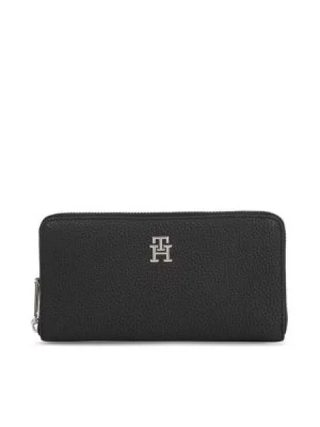 TOMMY HILFIGER Πορτοφόλι / ασημί μαύρο