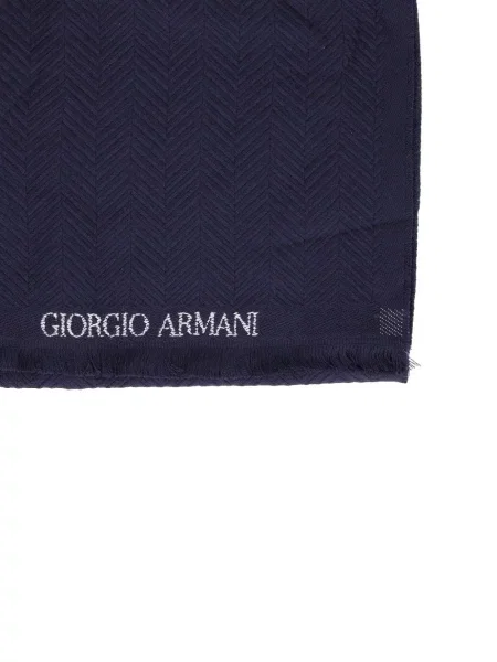 Šalikas Giorgio Armani su kutais su eglutės raštu mėlyna