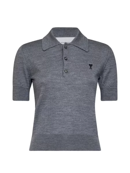 Scurt tricou polo Ami Paris gri
