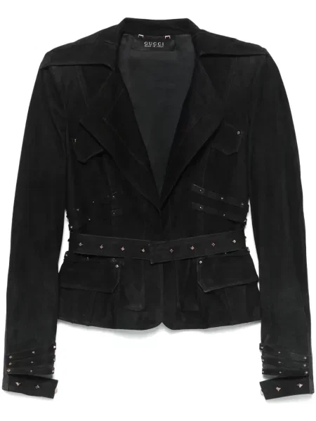Semišová bunda Gucci Pre-owned černá