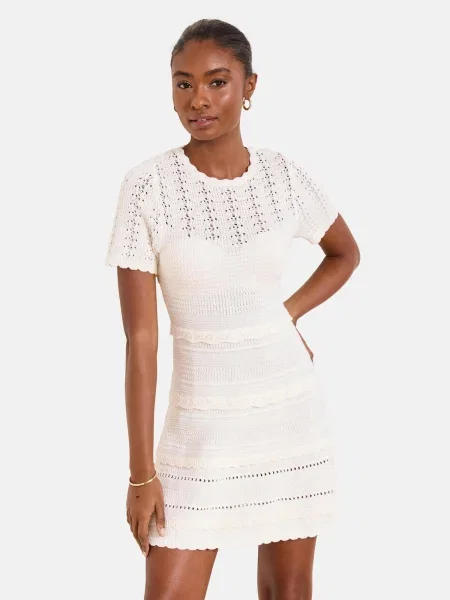 Lipsy Rochie tricotat alb