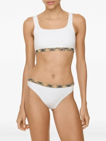 Bikini Burberry w kratę białe