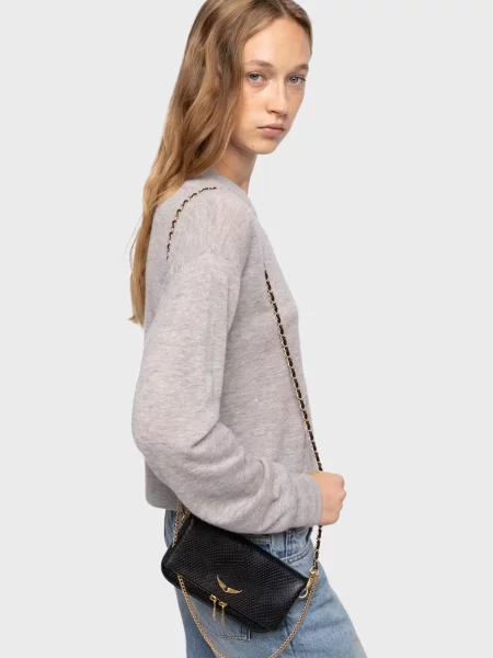 Кожаный клатч Zadig&voltaire черный