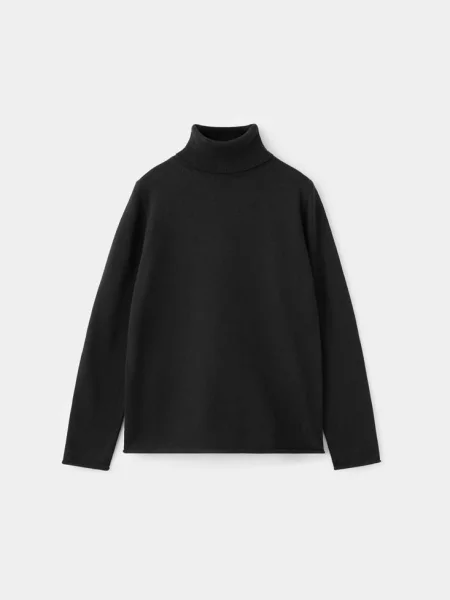Sweter dzianinowy z golfem Dzieci lata MANGO KIDS czarny