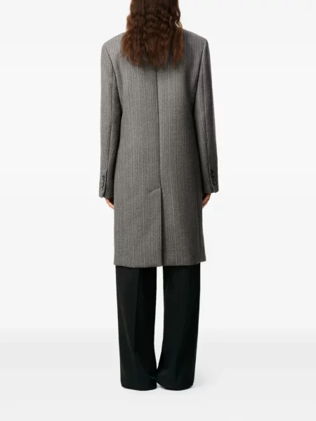 Palton Ami Paris cu model herringbone gri