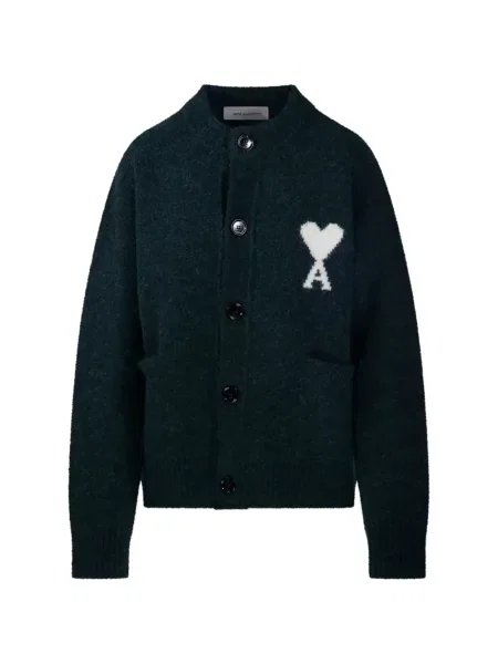 Cardigan Ami Paris tricotate verde