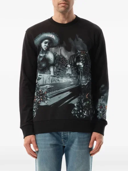Hanorac cu glugă Lanvin cu imagine negru