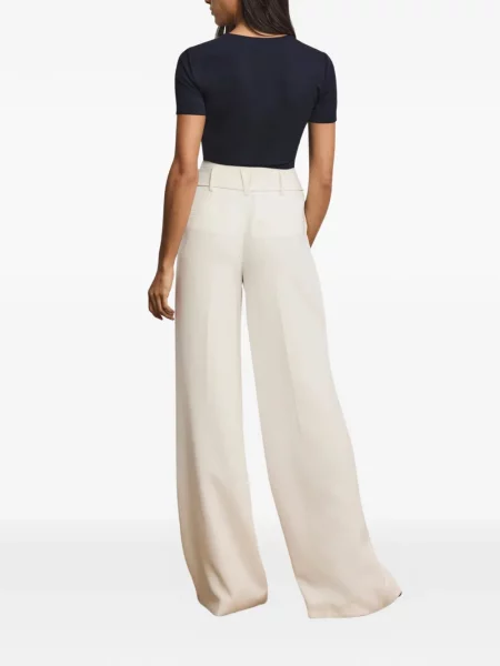 Pantaloni palazzo Veronica Beard alb