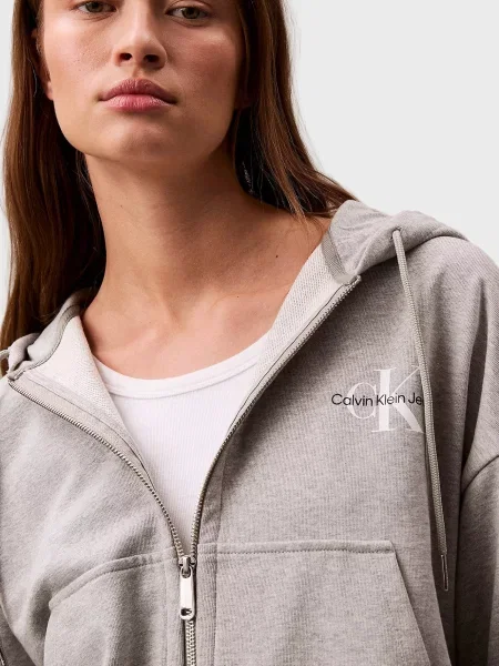 Махровое худи Calvin Klein Jeans серое