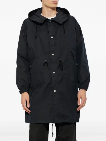Geacă parka Comme Des Garcons Homme Plus cu glugă cu cordon negru