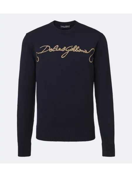 Pulover Dolce&gabbana de lână albastru