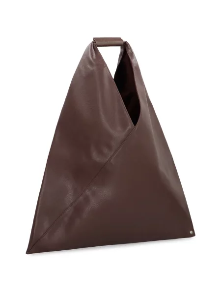 Lniana torebka Mm6 Maison Margiela klasyczna brązowa
