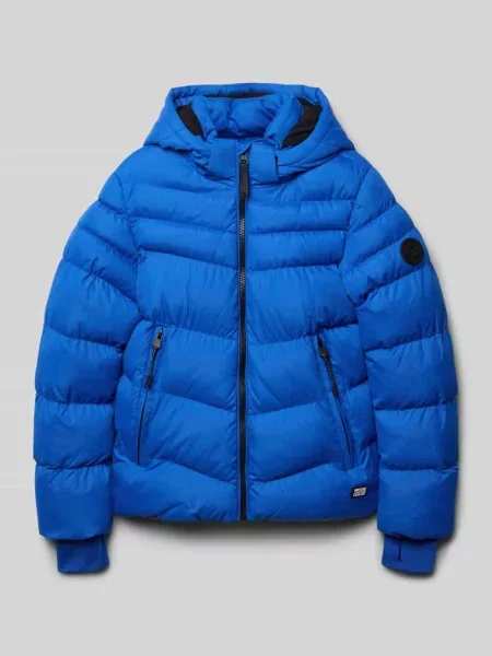 Kurtka pikowana o kroju regular fit z aplikacją z logo model ‘Hey Ward’ Cars Jeans niebieska