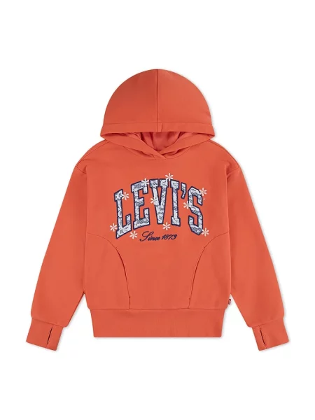 Levi's dukserica sa kapuljačom za djecu od pamuka LOGO HOODIE narančasta
