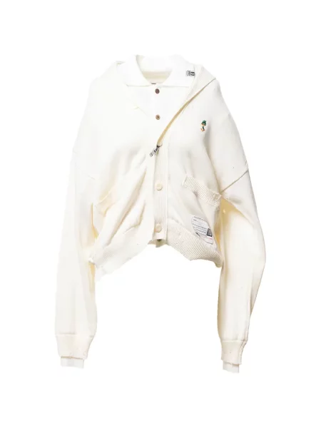 Cardigan Maison Mihara Yasuhiro tricotate alb