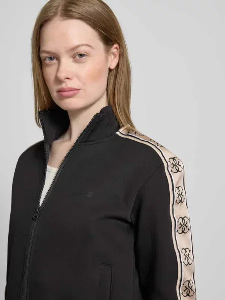 Bluza rozpinana z nadrukiem z logo model ‘BRITNEY’ Guess czarna