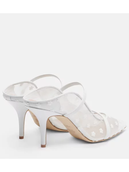Papuci tip mules Malone Souliers din piele alb