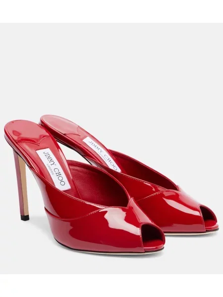 Usnjene lakirane mules Jimmy Choo rdeča